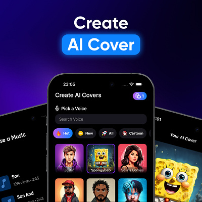 AI Music Cover App - App Market Images app market app market screenshot app store app store screenshot design graphic graphic design play store play store screenshots screenshot screenshot design