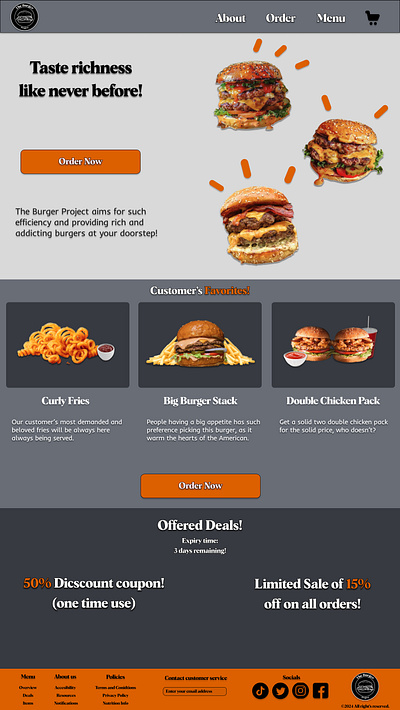 Fast Food Site branding graphic design logo ui