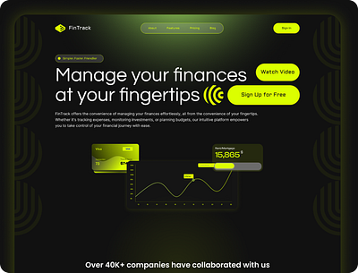 FinTrack Finance landing Page banking website design finance website fintech landing page fintech website graphic design landing page landing page design saas landing page saas website typography ui ui design ui ux ux ux ui design web design website website design website ui