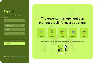 EXPENZO LANDING PAGE landing page ui