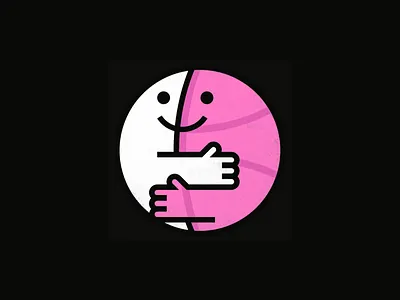 Dribbble's 15th Anniversary 15 years basketball birthday branding design dribbble hug hugs icon illustration illustrator logo logo design pink vector