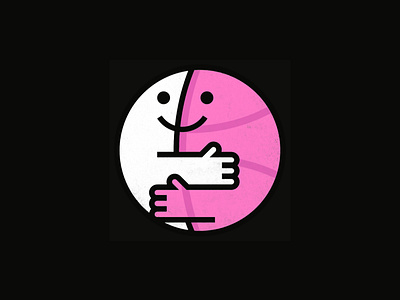 Dribbble's 15th Anniversary 15 years basketball birthday branding design dribbble hug hugs icon illustration illustrator logo logo design pink vector