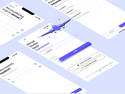 Login Page User interface 3d butotn colors figma ios isometrc isometric login phone plane responsive student textbox ui ux