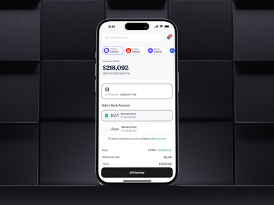 Foxchain: Cryptocurrency Exchange Mobile App - Withdraw 💳 app design balance bank binance btc eth coinbase crypto money deposit fintech ios mobile mobile app mobile design product design trade ui ui design uiux ux withdraw