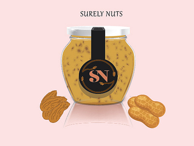 Surely Nut are a nuts Butter brand. 3d adobe illustrator branding design fresher graphic design logo photoshop vector