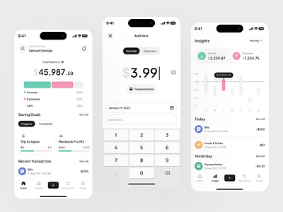 My Money Tracker - Mobile App mobile app mobile banking money management money tracker uidesign uiuxdesign