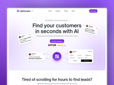 Landing page Redesign for Lightscope.so design landing page ui ux