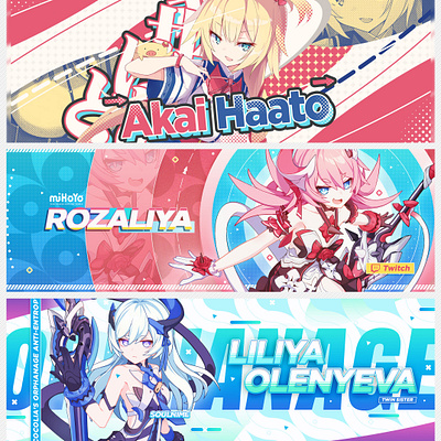 Banner header anime banner branding graphic design header