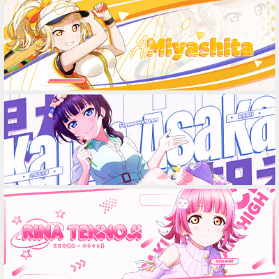 Banner header anime banner branding graphic design header