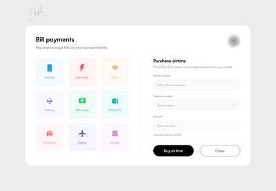 Bill payment tab bills figma fintech payment ui design web