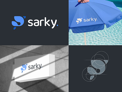 Sarky Logo branding brandmark fish mark icon logo construction logo design logo inspiration logotype pictorial mark shark logo swimming