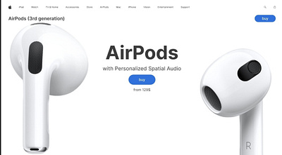 AirPods Revolution: Landing Page Design animation design ui