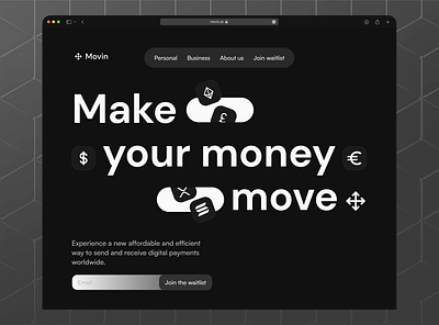 Movin- Fintech landing page figma fintech landing page ui