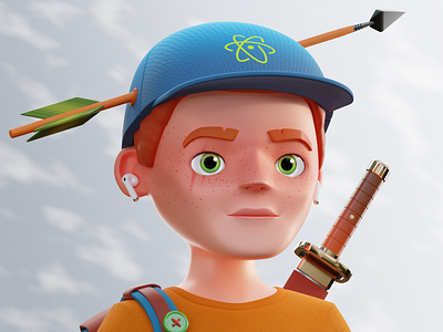 Little knight 3d art blender blender3d boy character design illustration knight photoshop portrait render scout
