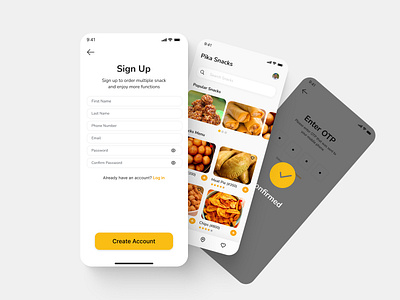 Pika Mobile App Design app app design branding deisign inspiration design food app design graphic design illustration logo mobile app design mobile application design ordering app design snacks snacks app typography udesign ui uiux ux vector