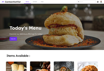 Canteen Notifier college figma food graphic design project ui