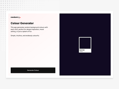 Random Colour Generator app ui