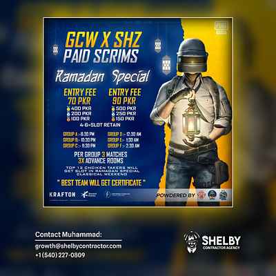 GCW x SHZ Paid Scrims Poster Design branding design esports gaming graphic design illustration logo photoshop poster