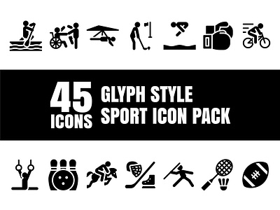 Glypiz - Multipurpose Sport Icon Pack in Glyph Style cycling