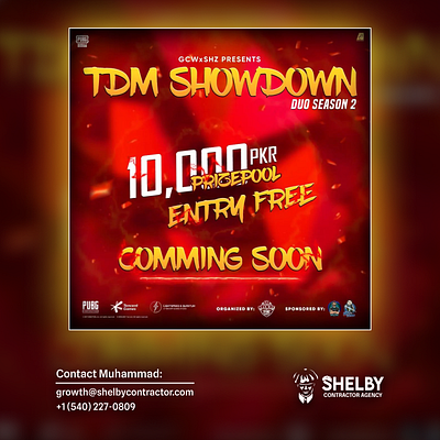 PUBGM TDM Showdown Poster Design for GCW branding design esports gaming graphic design illustration logo photoshop poster