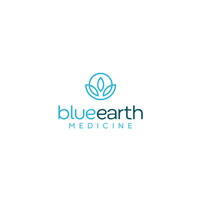 Blue Earth Medicine blue branding diselo de marca earth femenine graphic design green leaf logo medicine minimalista modern logo sofisticado woman