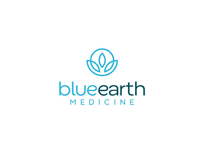 Blue Earth Medicine blue branding diselo de marca earth femenine graphic design green leaf logo medicine minimalista modern logo sofisticado woman