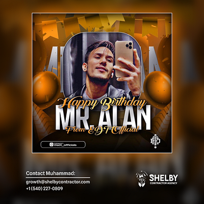 Birthday Poster Design for EDT Owner branding design esports gaming graphic design illustration logo photoshop poster