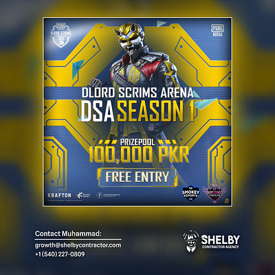 PUBGM DSA Season 1 Event Poster branding design esports gaming graphic design illustration logo photoshop poster