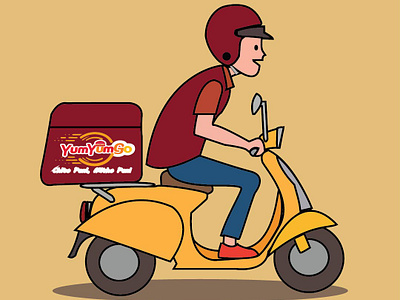 Character Illustration Of A Delivery Rider. begineer character illustration graphic design