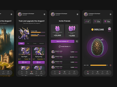 UI design of the click game called Dragon ui user experience