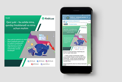 Telegram post example Finlit branding cdrow graphic design illustrator logo photoshop post telegram ui