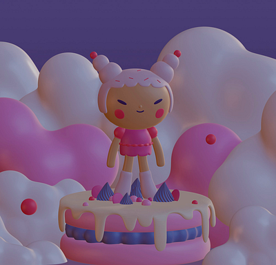 Cake 3d blender character