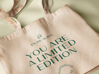 PURE-AURA Logo on a Tote-Bag Mockup ! branding graphic design logo logo identity logo mockup mockup totebag mockup