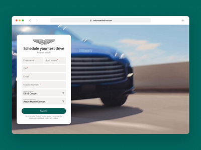 Aston Martin landing pages design engineering ui ux