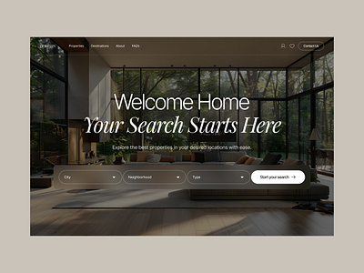 Real Estate – Landing page booking hero image homepage landing landing page luxury minimalism properies property property management real estate real estate agency real estate website web website