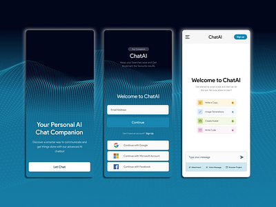ChatAI - Your Personal AI Chat Companion app appdesign application applicationdesign branding dailyui graphic design ui uidesign ux uxdesign uxui uxuidesign webdesign