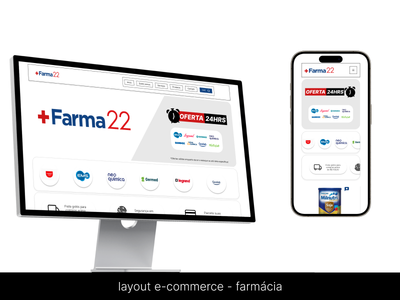 Example of layout - e-commerce farmácia