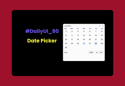 #DailyUI _ #080 _ Date Picker graphic design ui