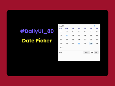 #DailyUI _ #080 _ Date Picker graphic design ui