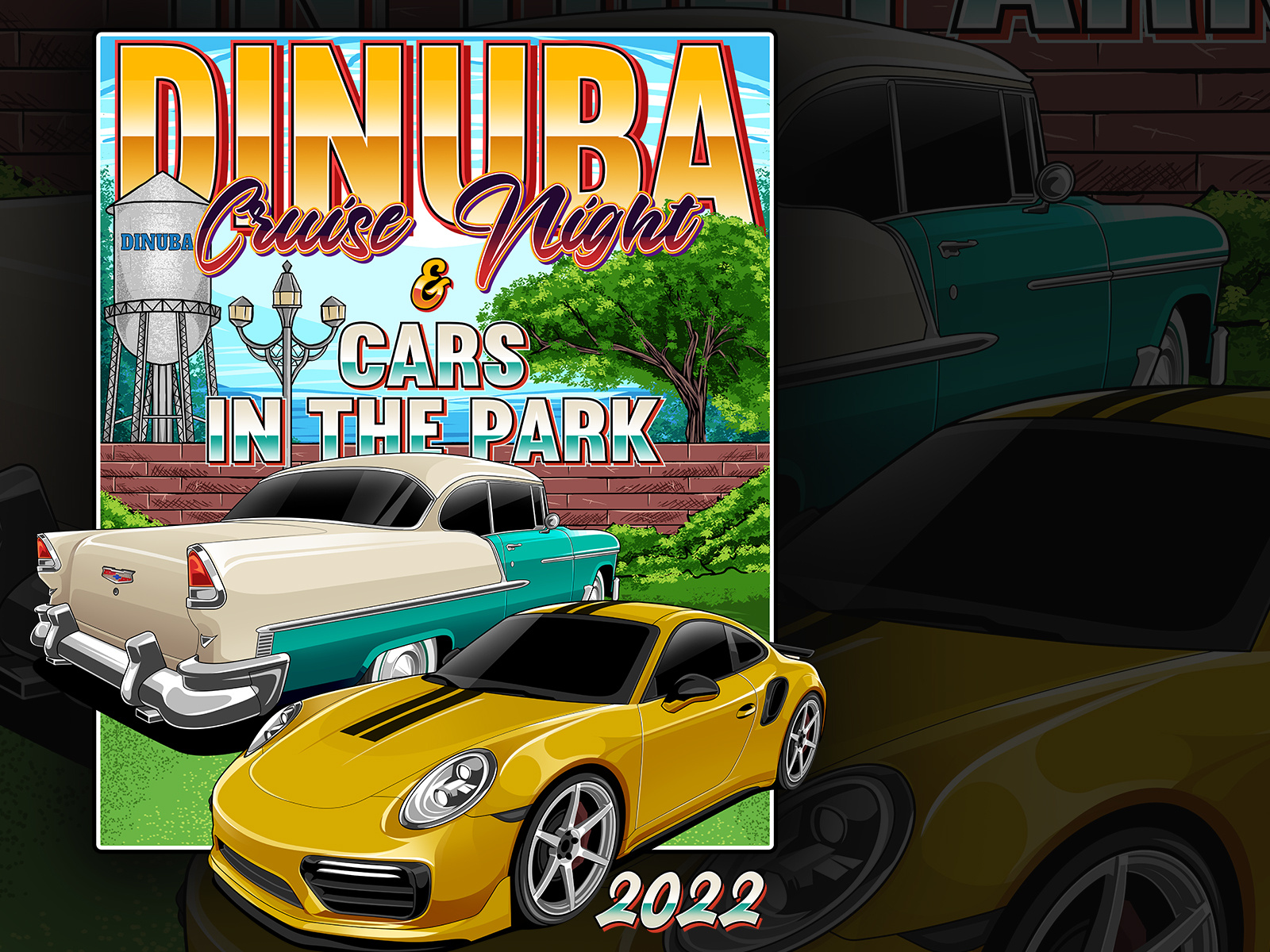 DINUBA - Cruise Night & Cars in The Park 2022 automotive automotive art automotive event car car show cars cars event chevrolet chevy porsche porsche 911
