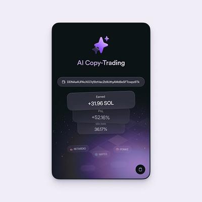 AI Copy-Trading App ai app bitcoin crypto eth ethereum glow sol solana ui uiux ux uxui volume web3