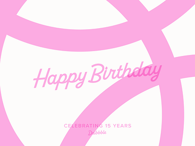 Dribbble - Celebrating 15 Years - Happy Birthday branding celebrate design graphic design illustration logo logo creation logo design logo mockup logos minimal minimal design simple vector