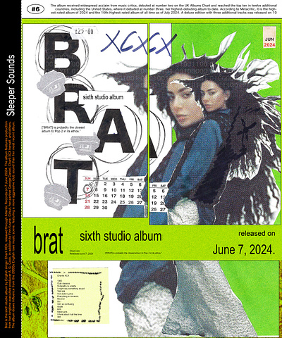 BRAT MIXED MEDIA POSTER. charliexcx design flyerdesign graphic design illustration mixedmedia mixedmediaposter mockup poster