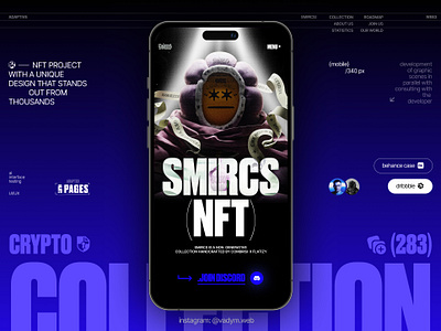 ®SMIRCS NFT - Web3 design mobile altcoins b2b bitcoin blockchain crypto cryptoportfolio defi ethereum finance fintech gamefi investment landing page nft nftwebsite saas smartcontracts startups web3 website