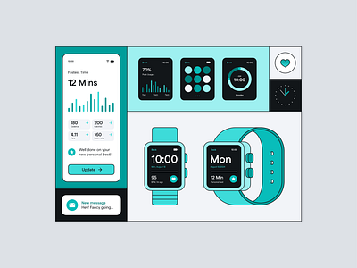 Smart Watch Illustration creative design digital art flat design geometric graphic design illustration interface line line style minimal phone simple smartwatch strap vector watch