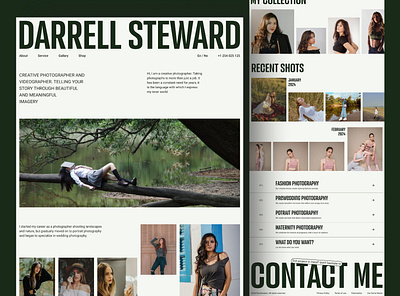 Photographer Portfolio Website Design landing page modern website design photographer landing page photographer portfolio website photography agency portfolio website responsive design ui ui design user experience user interface visual design