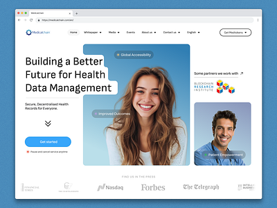 Medical Chain Website Redesign binance branding crypto cryptocurrency health healthtech tokens ui user experience web design web3 website