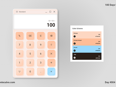 Day #004 - Calculator | 100 Days UI Challenge app design calculator daily 100 dailyui dailyuichallenge design graphic design neumorphism pastel colors ui visual design