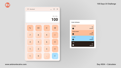 Day #004 - Calculator | 100 Days UI Challenge app design calculator daily 100 dailyui dailyuichallenge design graphic design neumorphism pastel colors ui visual design