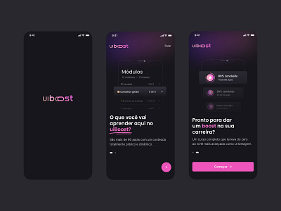 UI Boost - Aplicativo de aulas app design ui ux